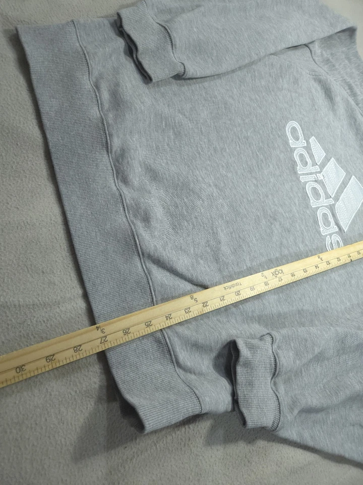 Sudadera Adidas De Colección Para Hombre Gris Medio Pullover Suéter Relajado Logo Grande Y2K Foto 3 de 4