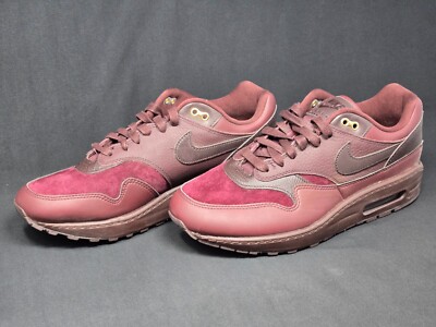 Nike Air Max 1 '87 NBHD Mens Size 9.5 Burgundy Crush Velvet Shoes DV3888-600 NBY