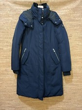 Noize Cruelty-free Outerwear Kristel Parka Puffer Coat Navy Blue Hooded Size S