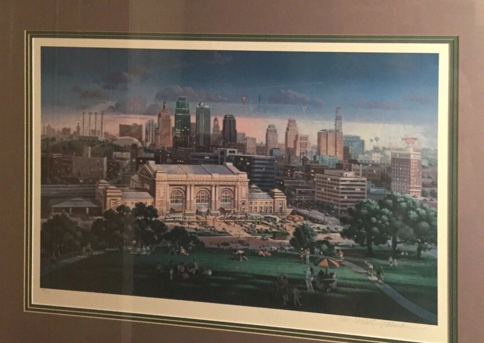 Large Michael Young Union Station KC Rare Hand Signed Limited Edition Serigraph - Image 4 of 4