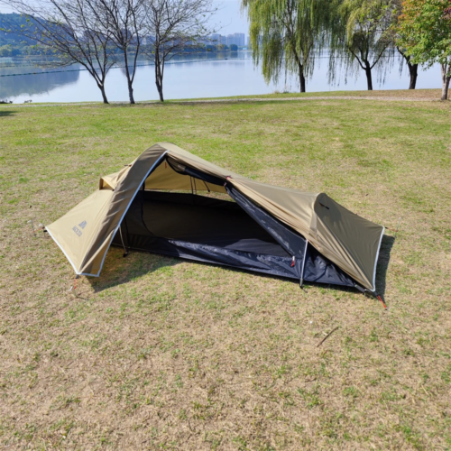 Tenda a Zaino 1 Persona Ultraleggera Palo Alluminio Antitempesta Tenda da Campeggio - Foto 4 di 15
