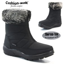LADIES WINTER WARM WALKING SNOW BOOTS RAIN THERMAL COMFORT MID CALF ANKLE SIZE