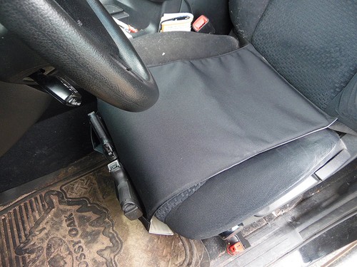 Bluestone Concealed Holster for Car Seat - Holds 2 Pistols - Camo - MADE IN USA - Picture 2 of 11