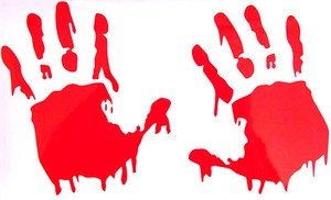 Halloween Gothic Bloody Handprint, Hand Prints Wall, Window Sticker | eBay