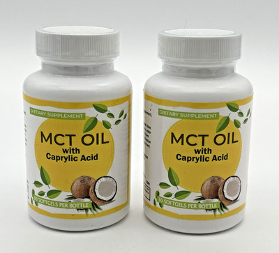 Lot Of 2 MCT Oil 30 Count Softgels Caprylic Acid Capric Acid Exp 7/26 New Sealed
