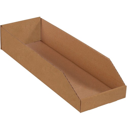 Box Partners Open Top Bin Boxes 8" x 24" x 4 1/2" Kraft 50/Bundle BINMT824K