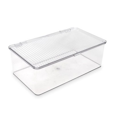 Food Storage Container with Hinged Lid for Kitchen Organization and Freshness
