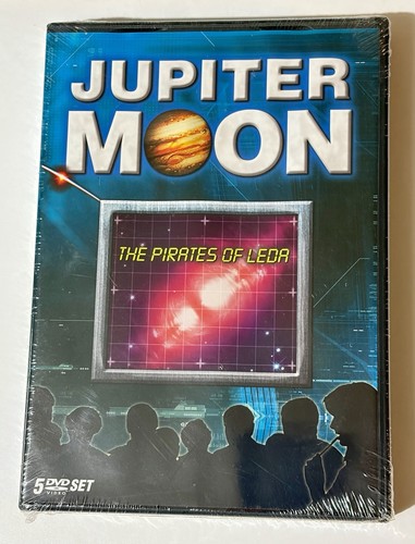 JUPITER MOON VOLUME 2 DVD cover with green retro-style title, starry sky background, and “The Pirates of Leda” text.