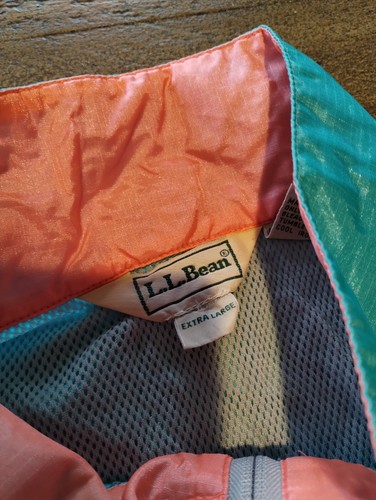 Giacca antipioggia LL Bean ventilata XL 1/2 zip tasca pullover giacca a vento colorata - Foto 3 di 12
