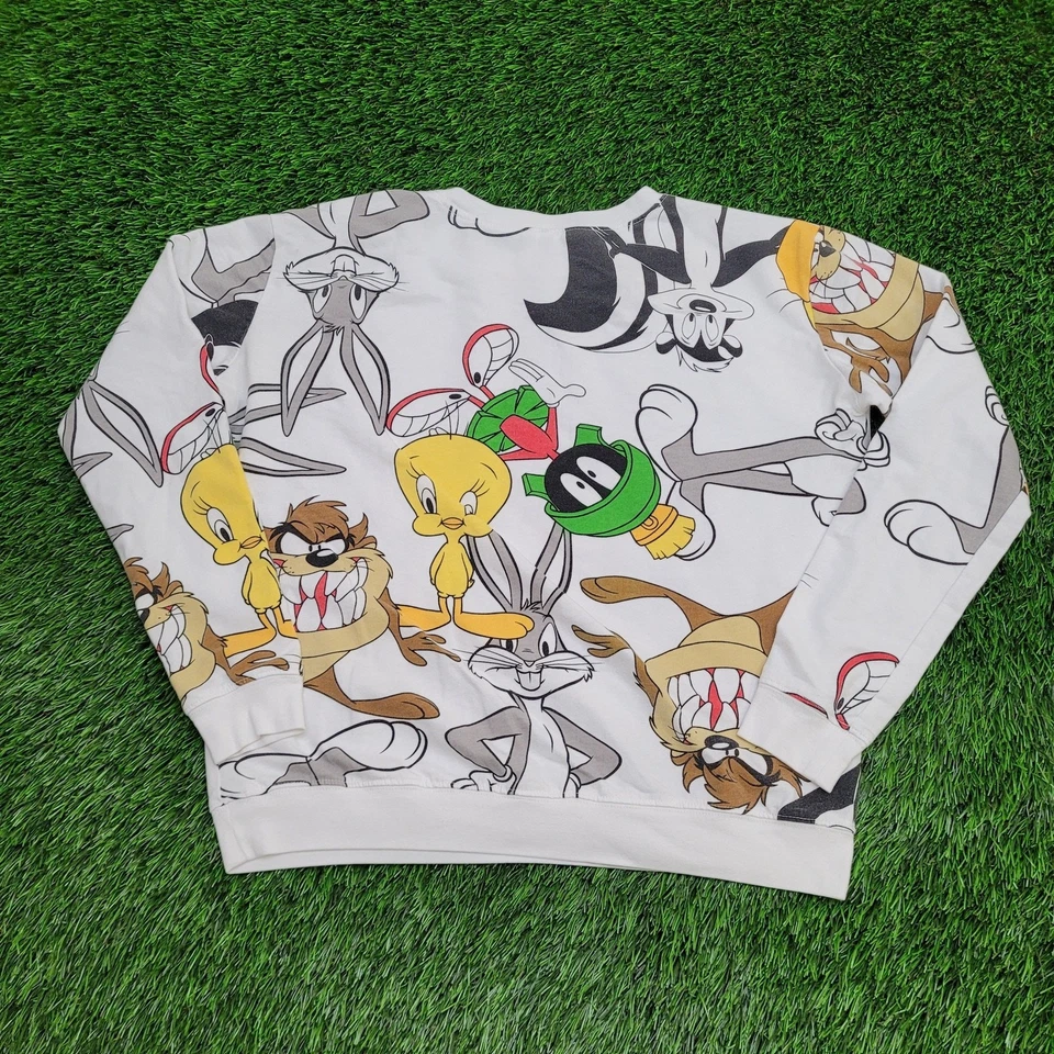 Sudadera vintage Bugs-Bunny para mujer grande 21x20 blanca AOP Foto 2 de 4