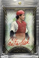 2021 Topps Diamond Icons Carlton Fisk Red Ink On-Card Auto 14/25