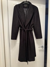 Lipsy Wrap Coat Black Boucle Wool Blend size 22 worn once