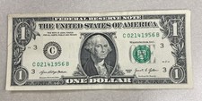 Billete de $1 dólar cumpleaños San Valentín 02141956 número de serie 14 de febrero 1956