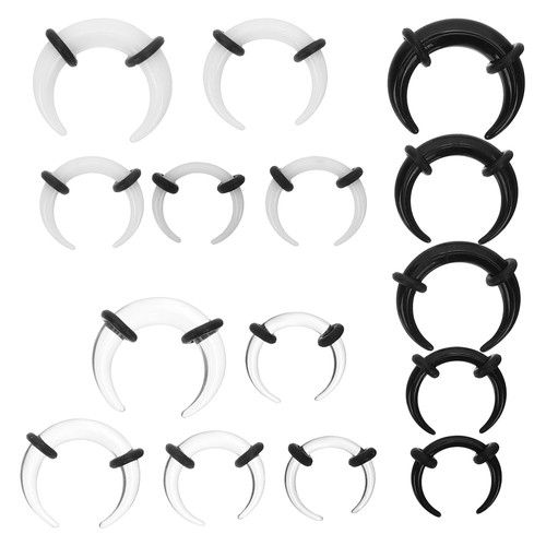 15 Pcs Septum Stretching Kit Transparent Ear Expansion Nose Ring Horns - Picture 4 of 12