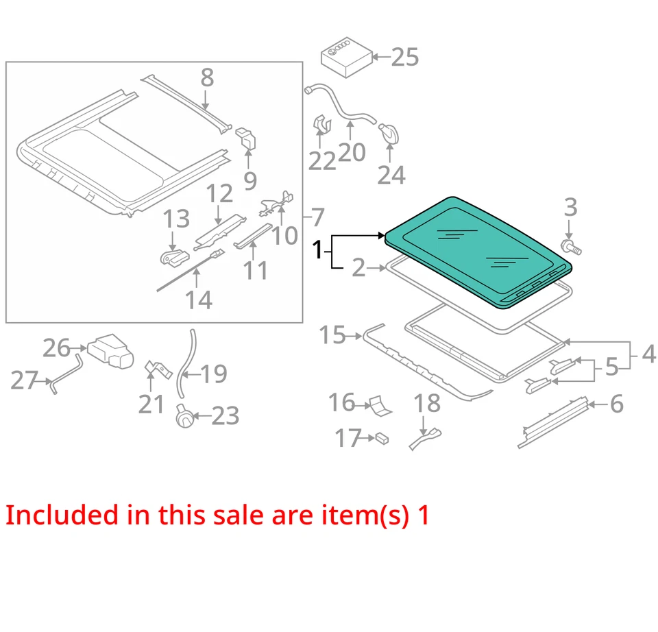 Volkswagen VW Rabbit 2006-2010 techo corredizo OEM Foto 3 de 4