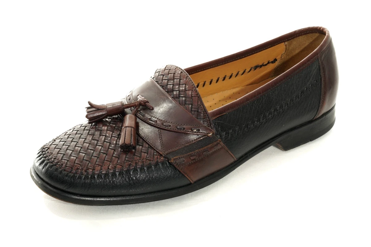 Mezlan Mauri Black & Brown Pebble Leather Tassel Loafers sz  10N EUC Black_Pebble_01.jpg?crop=  main image 4