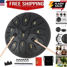 6 Inch Steel Tongue Drum 11Note C Key Tongue Drum Kids  Adult Handpan with G...