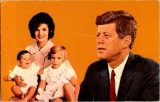 1960's Patriotic PRESIDENT JOHN F. KENNEDY & JACQUELINE a/14 BB9058
