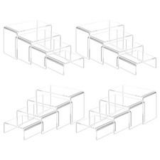 Luqvzxv 16 Pcs Clear Acrylic Display Risers, 0.15" Thick for Jewelry & More