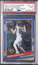 2021 PANINI CLEARLY DONRUSS RETRO 1991 HOLO GOLD TREVOR LAWRENCE 2/5 PSA 9