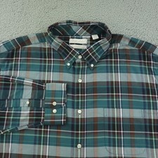 Roundtree  Yorke Gold Label Shirt Mens 2XL Plaid Button Down Non Iron Dress