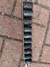 Snap On 1/2 Drive SAE 6point Shallow Impact Socket Set 10 piece 7/16-1"