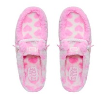 Hey Dude Wendy Slipper Heart Slip-On Faux Fur Women's Size 9