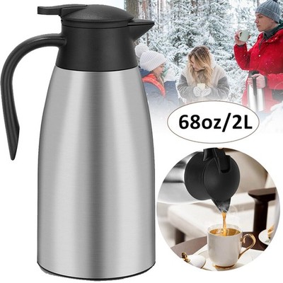 Doppelwandige Kaffeekanne 2 Liter Vakuum Isolierkanne Teekanne Thermoskanne