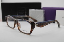 NEW ALAIN MIKLI A03525 002 BLUE BROWN CHECKERED AUTHENTIC EYEGLASSES 56-15