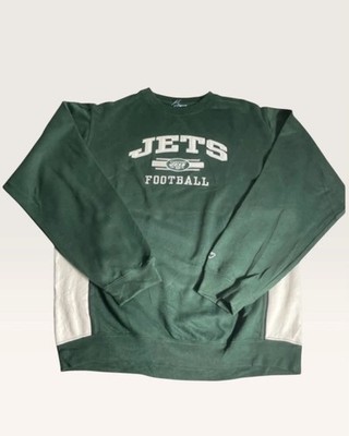Reebok NFL Sweatshirt dunkelgrün - gesticktes Logo der New York Jets - Größe L