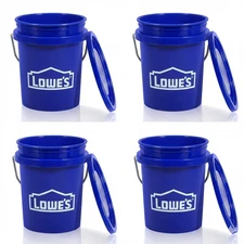 🪣 Lowe's Mini Bucket 4-pack Set! 0.5-Quart BPA-Free Polypropylene, With Lid NEW