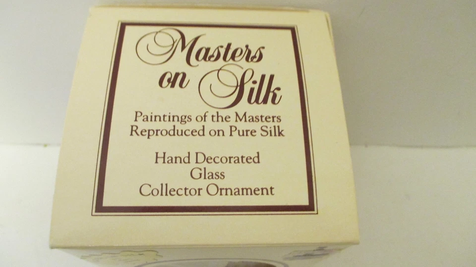 Винтажное зимнее пейзажное стеклянное рождественское украшение Krebs Masters on Silk 1991 - Изображение 3 из 4