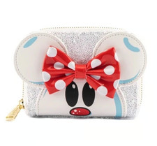 Loungefly Disney Snowman Minnie Mouse Sequin Cosplay Zip Around Wallet