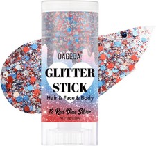 Red White and Blue Body Glitter Stick Sparkly Face Glitter Makeup 4th of July