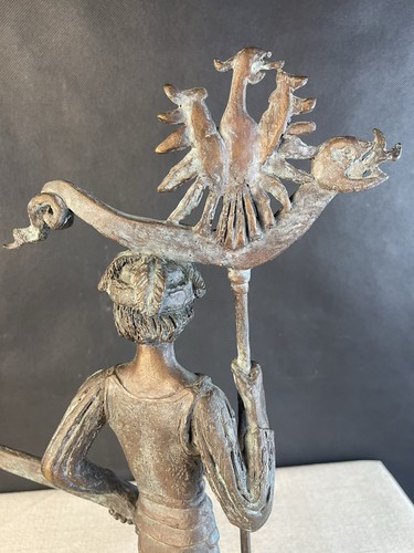 Bronze Figur Ritter Mit Adler Schwert Rüstung Signiert Datiert Läpple 1995 - Bild 13 von 18
