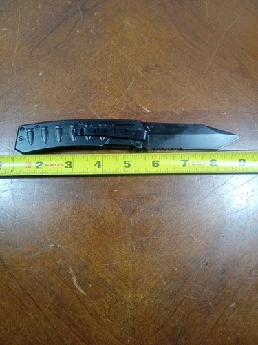 New S & W Bullseye Tanto LInerlock Aluminum Embossed Bullet Knife CK112S No Box! - Picture 4 of 12