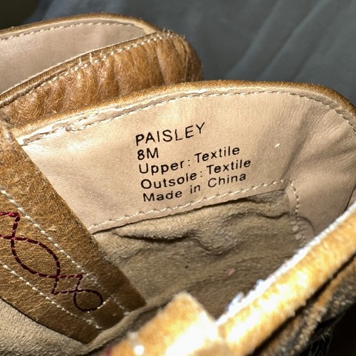 Coconuts Matisse Cowboy Boots Paisley 8 Gaucho Country Western Brown Concert * - Picture 8 of 10