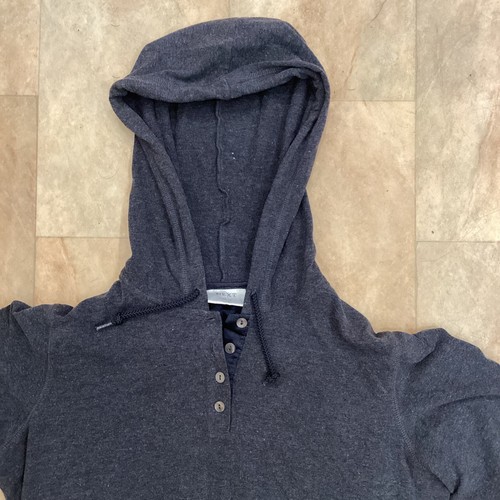 Next Vintage Dark Blue Lightweight Cotton Blend Hoodie 3/4 Sleeve Size 14 - Picture 2 of 7