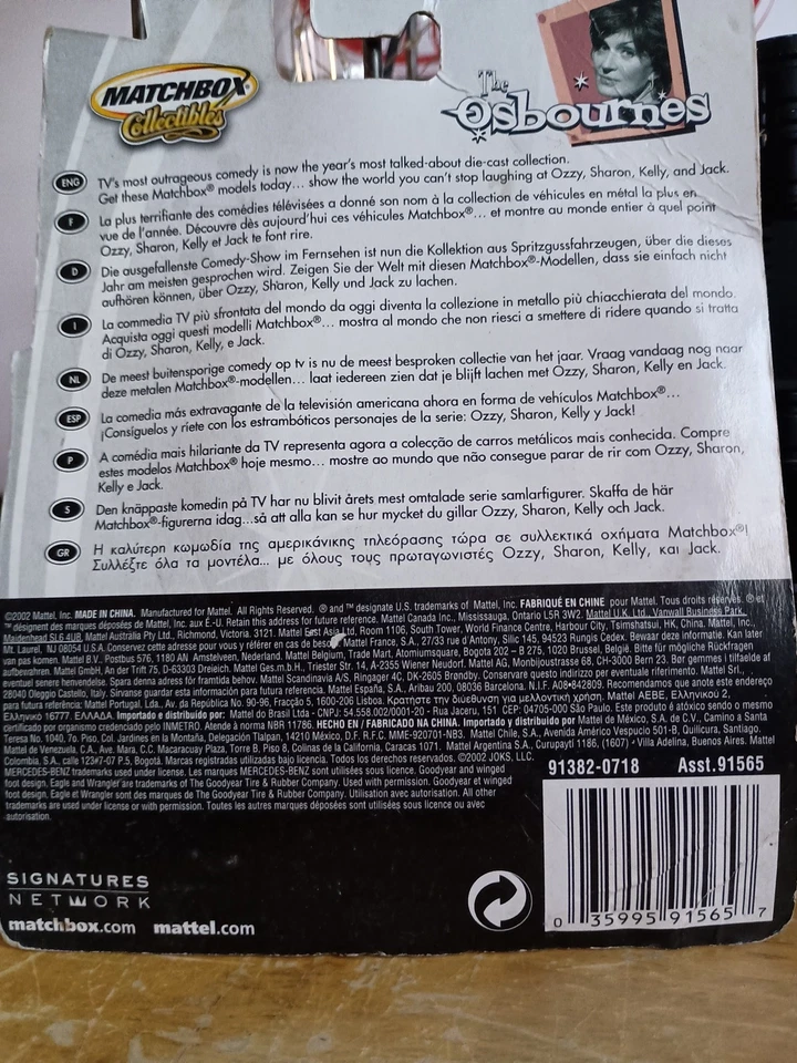 Juego completo de 4 autos Matchbox Collectibles The Osbournes 2002 - Ozzy, Sharon nuevo en paquete Foto 4 de 4