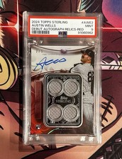 Austin Wells 2024 Topps Sterling Baseball Debut Auto Quad-Relic /5 Red RC PSA 9