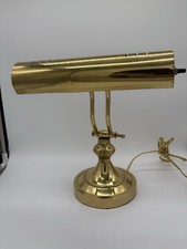 Vintage Gold Brass Desk or Piano Lamp (powers on)
