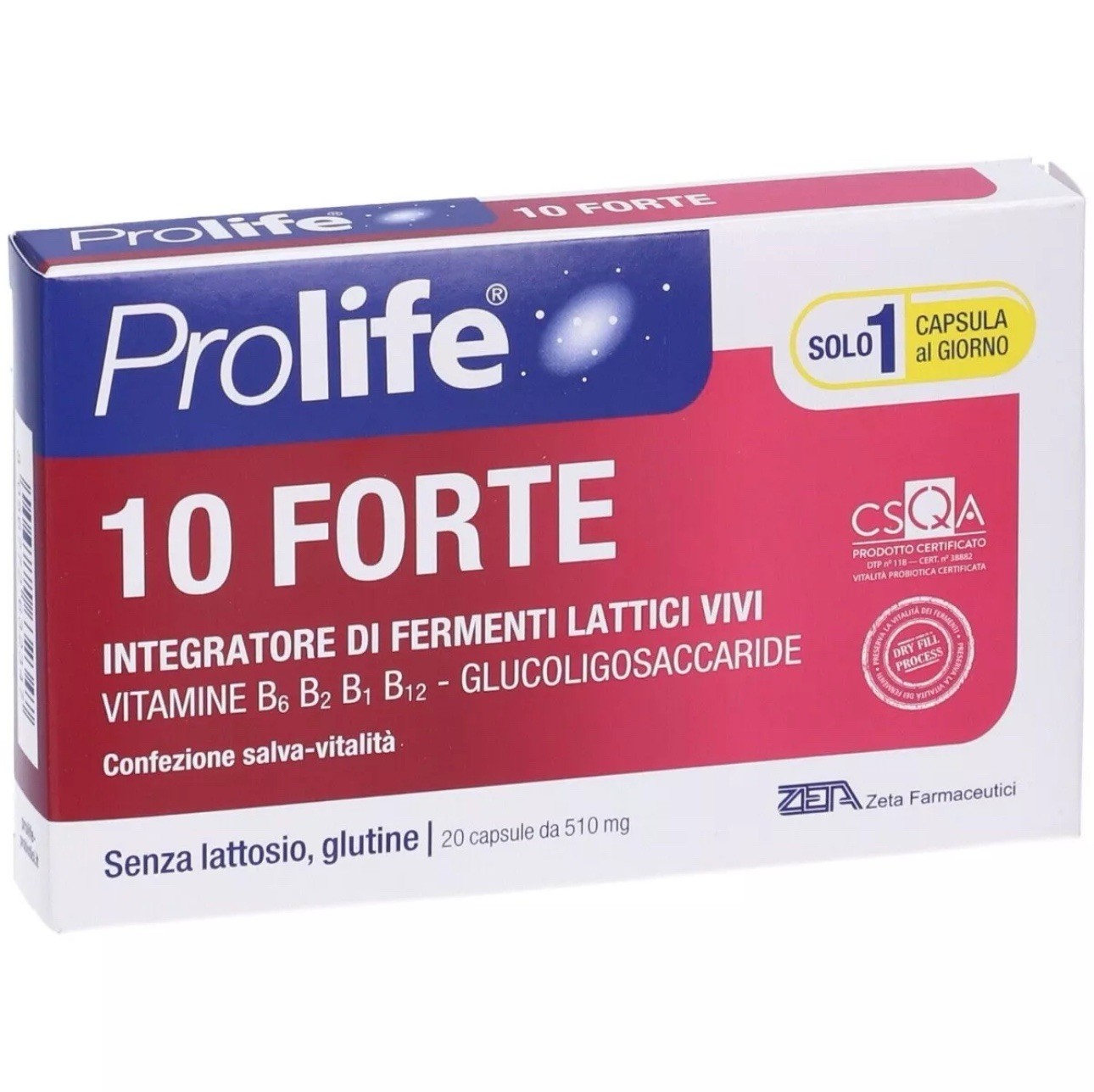 Prolife 10 Forte Integratore Fermenti Lattici Vivi 20 Capsule Vegetali
