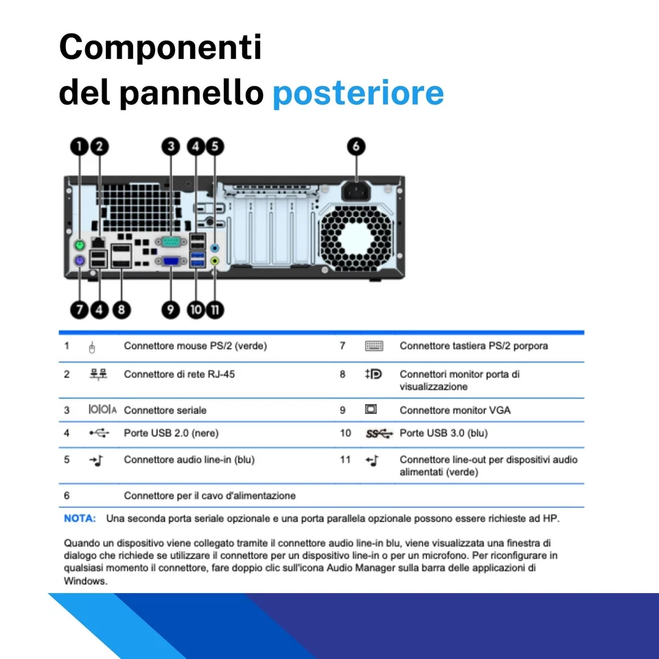 Pc Computer Desktop HP 800/600 G1 SFF i5 8Gb 256Gb Win10 Pro Ricondizionato B - Immagine 4 di 4