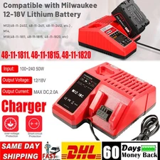 Rapid Charger for Milwaukee FOR M12 FOR M18 Lithium Battery  12V-18V charger