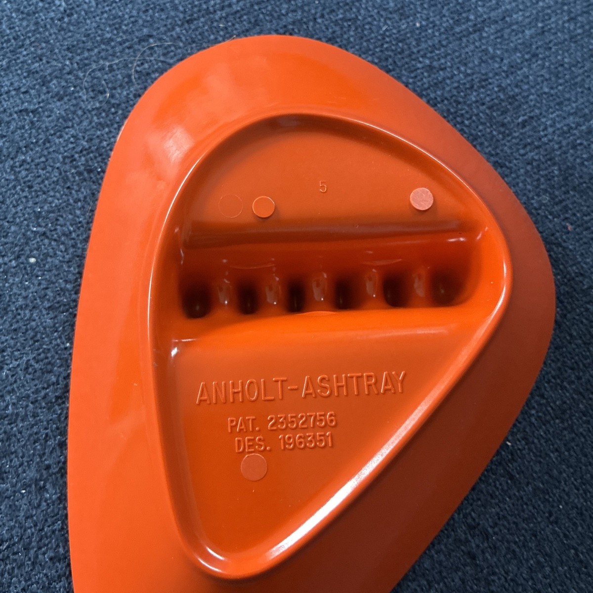 Vintage Mid-Century Modern Anholt Ashtray Orange Melamine