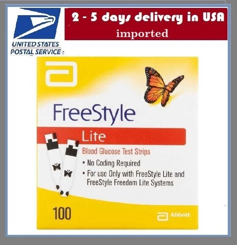 FreeStyle Lite Blood Glucose Diabetic Test Strips 100ct 27/6 or 1/28 US shipper