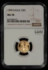 1999 G$5 1/10 oz Gold American Eagle - NGC MS 70 - SKU-G6092