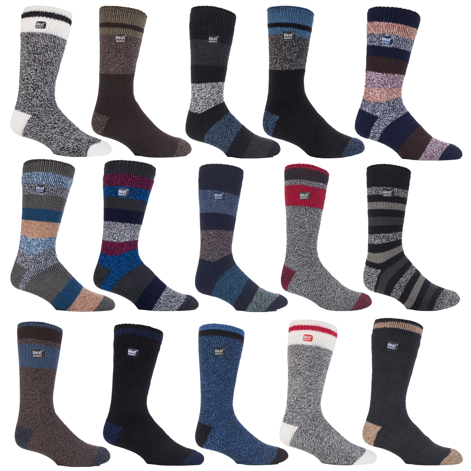 Mens Twist Thermal Socks by Heat Holders , Extra Warm Fluffy Inner Socks