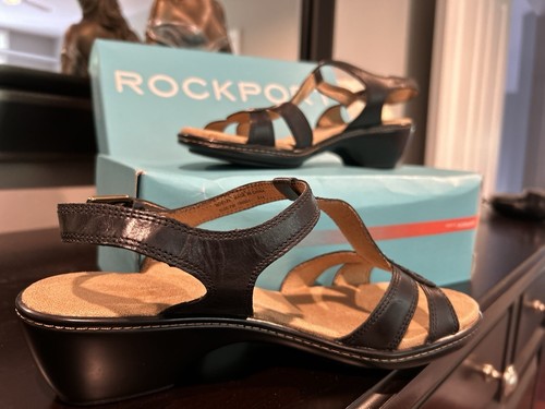 Rockport Women’s Sandals Size 7 W New In Box Brown adjustable straps - Picture 2 of 5