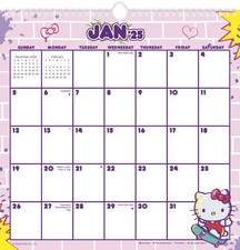 2025 Hello Kitty  Friends Spiral Wall Calendar